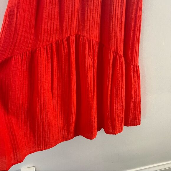 Nine West Textured Tiered Dress Sundress Poppy Lightweight Size Small - Picture 3 of 9